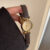 Vintage Style Black/Gold Round Bracelet Watch for Women