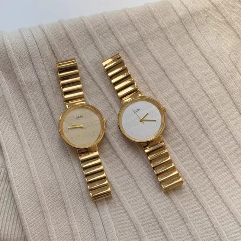 Minimalist Gold Round Face Watch for Women