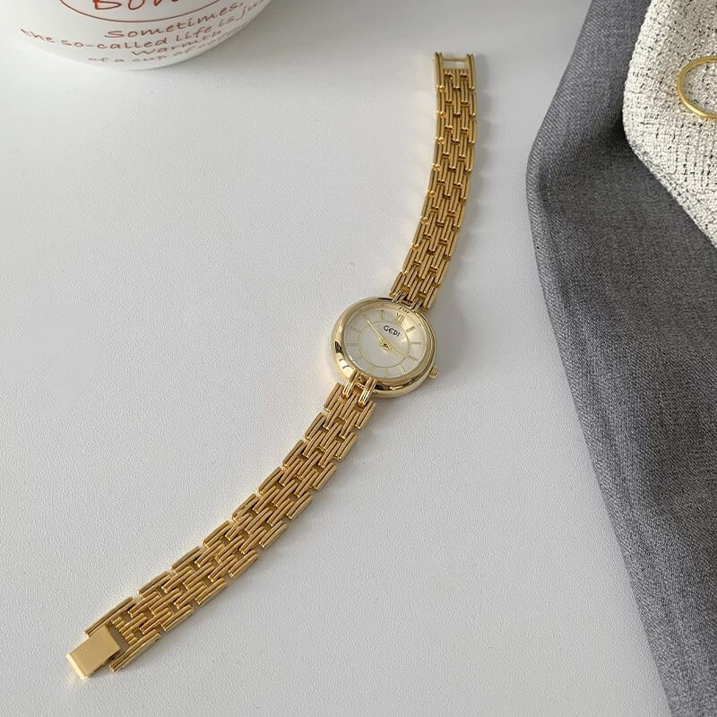 Chic Style Gold/Silver/Blue/pink Round Stainless Steel Watch