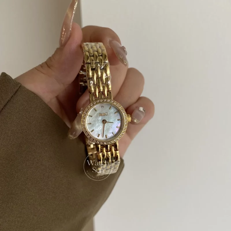 Mother of Pearl Dial Watch for Ladies Dainty Gold Watches