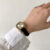 Chic Brown/Black barrel shape Leather Wristwatch