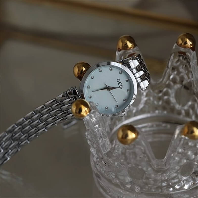 Chic Style Gold/Silver Round Bracelet Ladies Watch