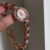 Vintage Style Dainty Round Face Rose Gold Bracelet Watch for Women