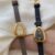 Vintage Style Brown/Black Snake Head Shape Leather Watch