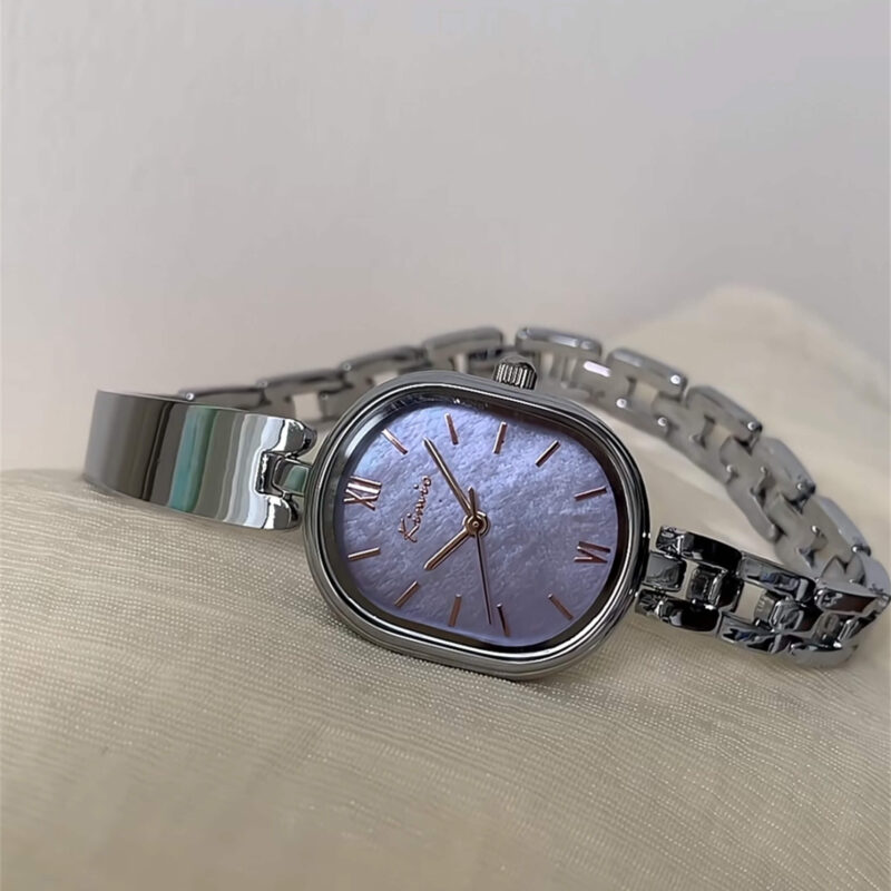 Chic Purple Mother of Pearl Face Bracelet Watch