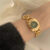 Women’s Chic Gold Emerald Green Round Chain Watch