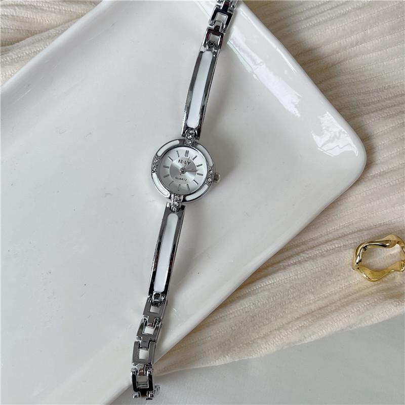 Silver stainless steel with white case
