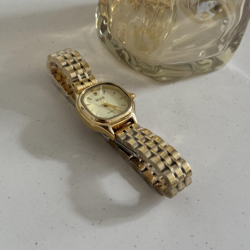 Classic Style Gold/Silver Square Face Watch for Women