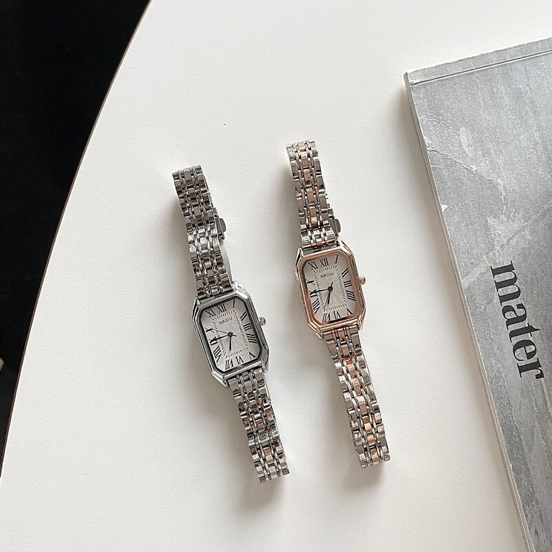 Classic Gold/Silver Rectangle Bracelet Ladies Watch