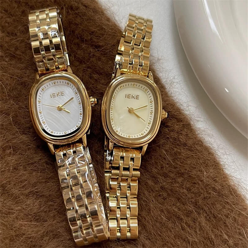 Classic Gold/Silver Oval Stainless Steel Bracelet Watch