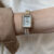 Chic Style Silver/Rose Gold Square Pearl Bracelet Watch