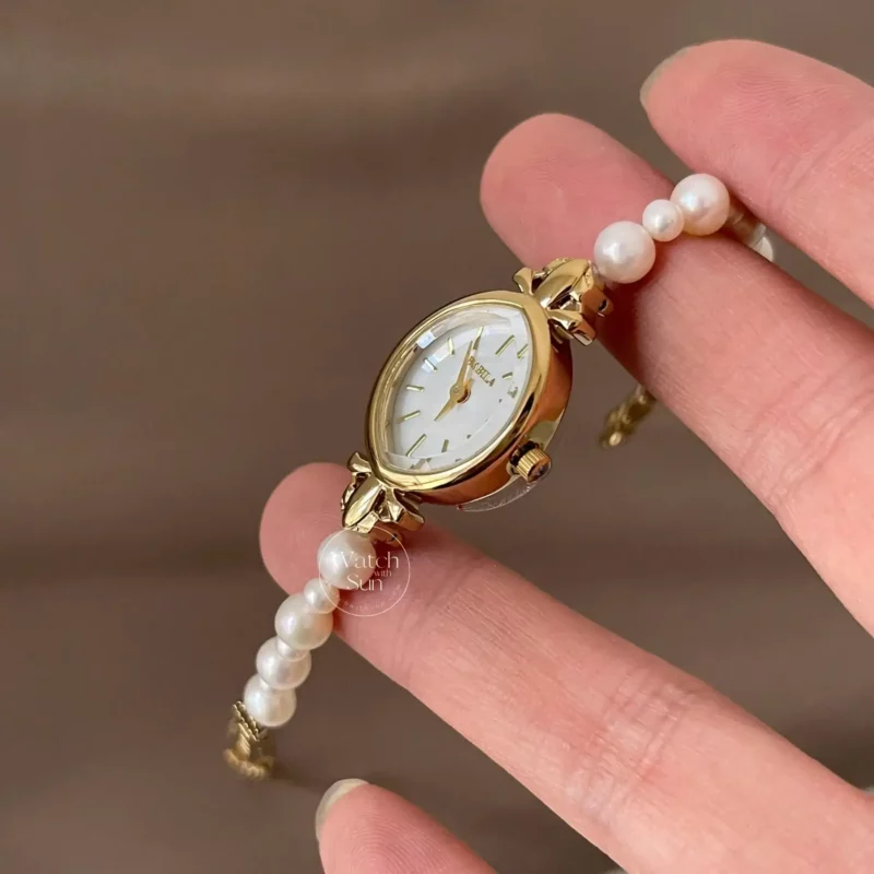 Freshwater Pearl Bracelet Watch Dainty Pearl Watch for Women