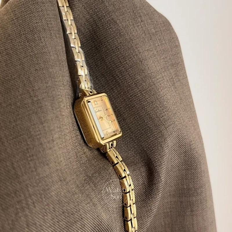 Classic Square Dial Gold Jewelry Bracelet Ladies Watch