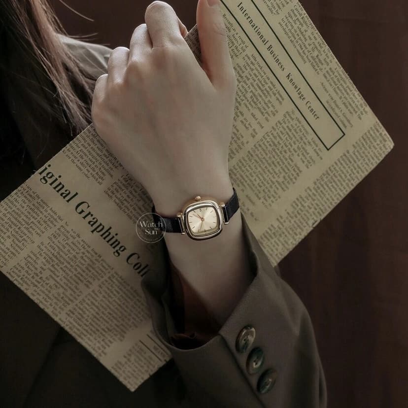 Minimalist Style Square Face Stainless Steel Women's Watch