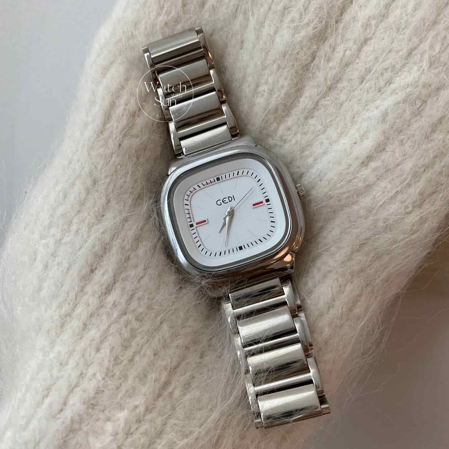 Simple Style Gold/Silver Oversized Square Women's Watch