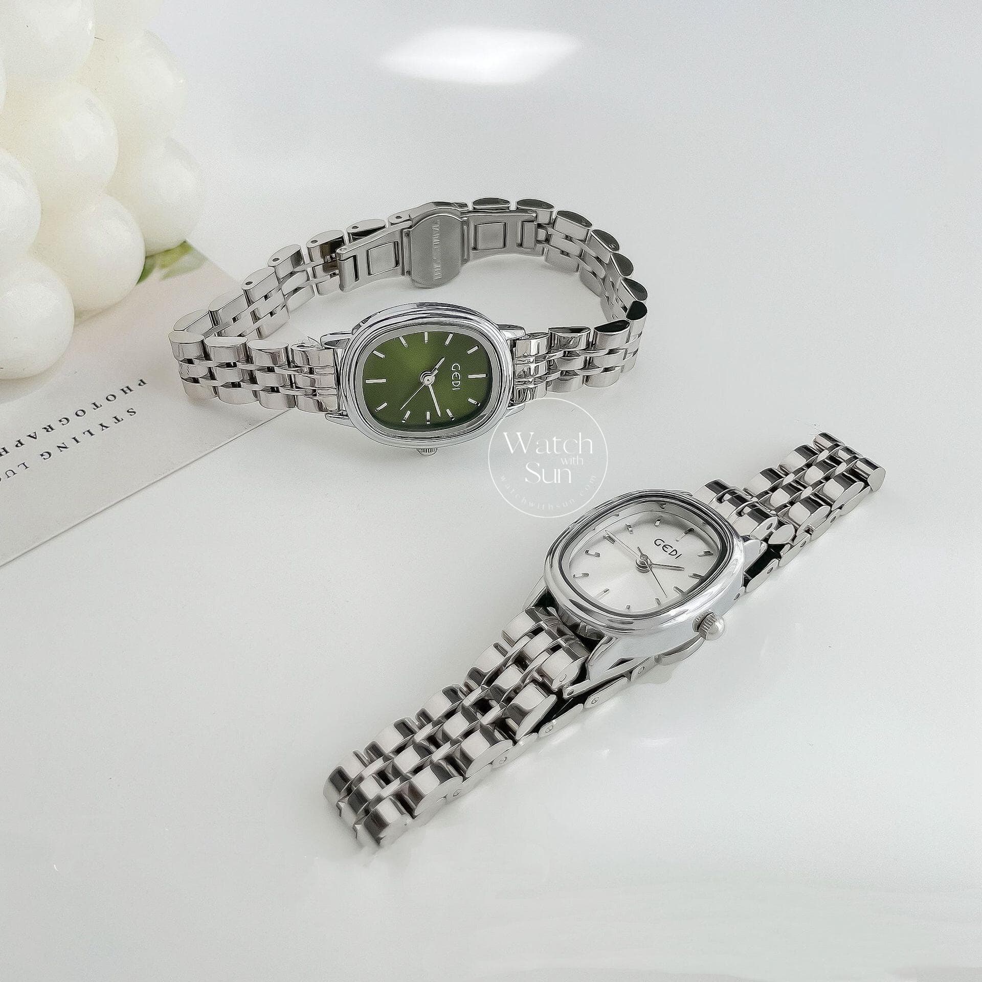 Women's Oval Dial Stainless Steel Bracelet Watch