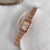 Dainty Champagne Gold Square Bracelet Ladies Watch