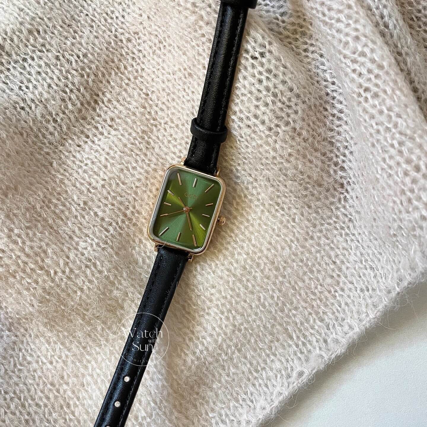 Vintage Style Brown Rectangle Leather Watch for Women