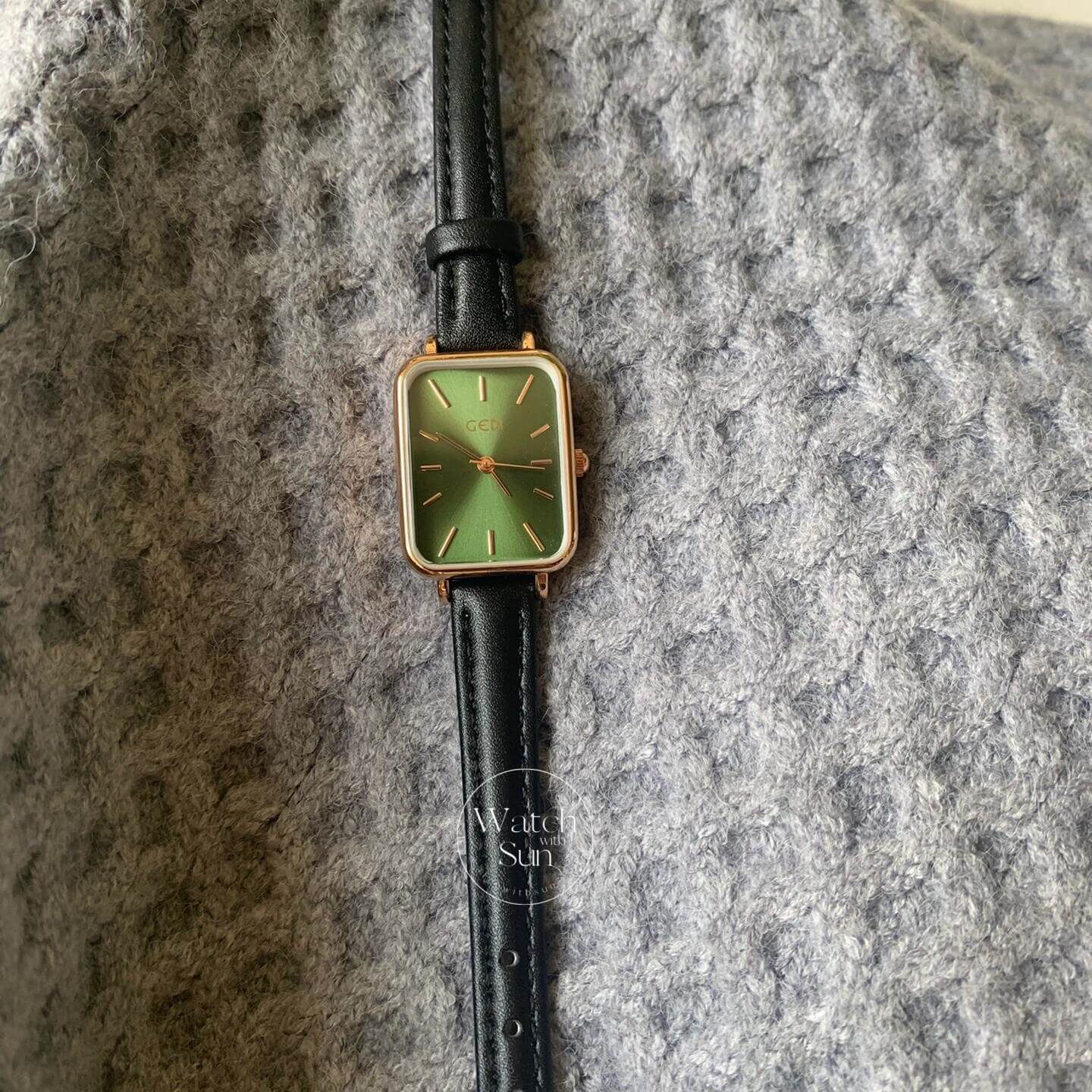 Vintage Style Brown Rectangle Leather Watch for Women