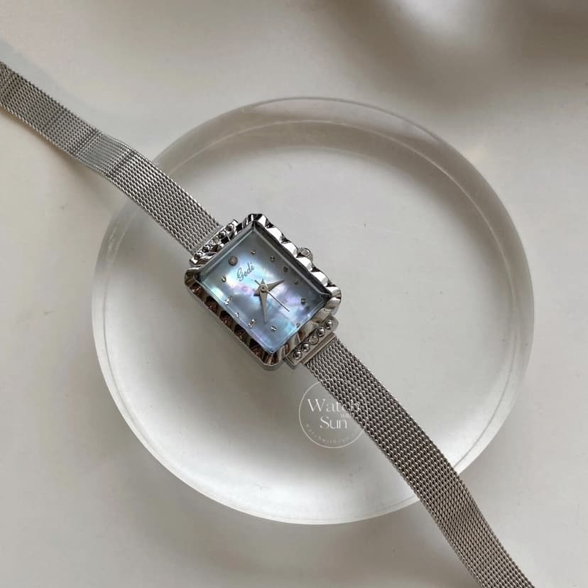 Chic Style Silver-Blue Rectangle Stainless Steel Watch