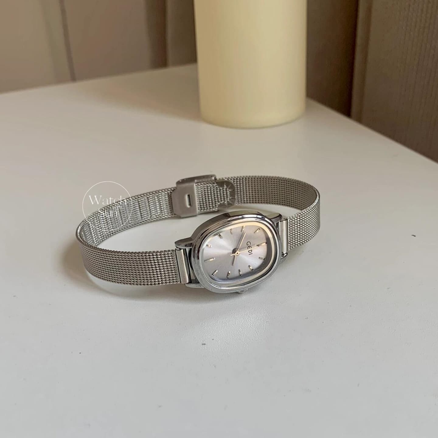 Vintage Style Silver Oval Women's Stainless Steel Watch