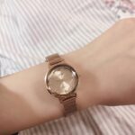 Modern Style Silver Round Bracelet Watch for Women