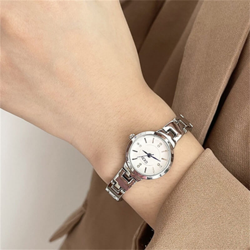 Elegant small face ladies watch with stainless steel band