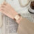 beige oversized square watch