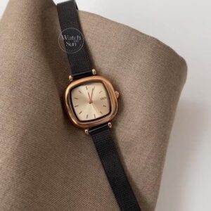 Square Case Mesh Band Wrist Watch for Women – Minimalist & Stylish Design