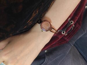 Dainty Brown Round Chain Watch for Women