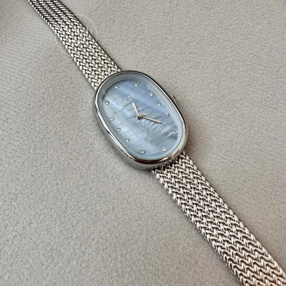 Classic Gold/Silver Oval Disc Bracelet Ladies Watch