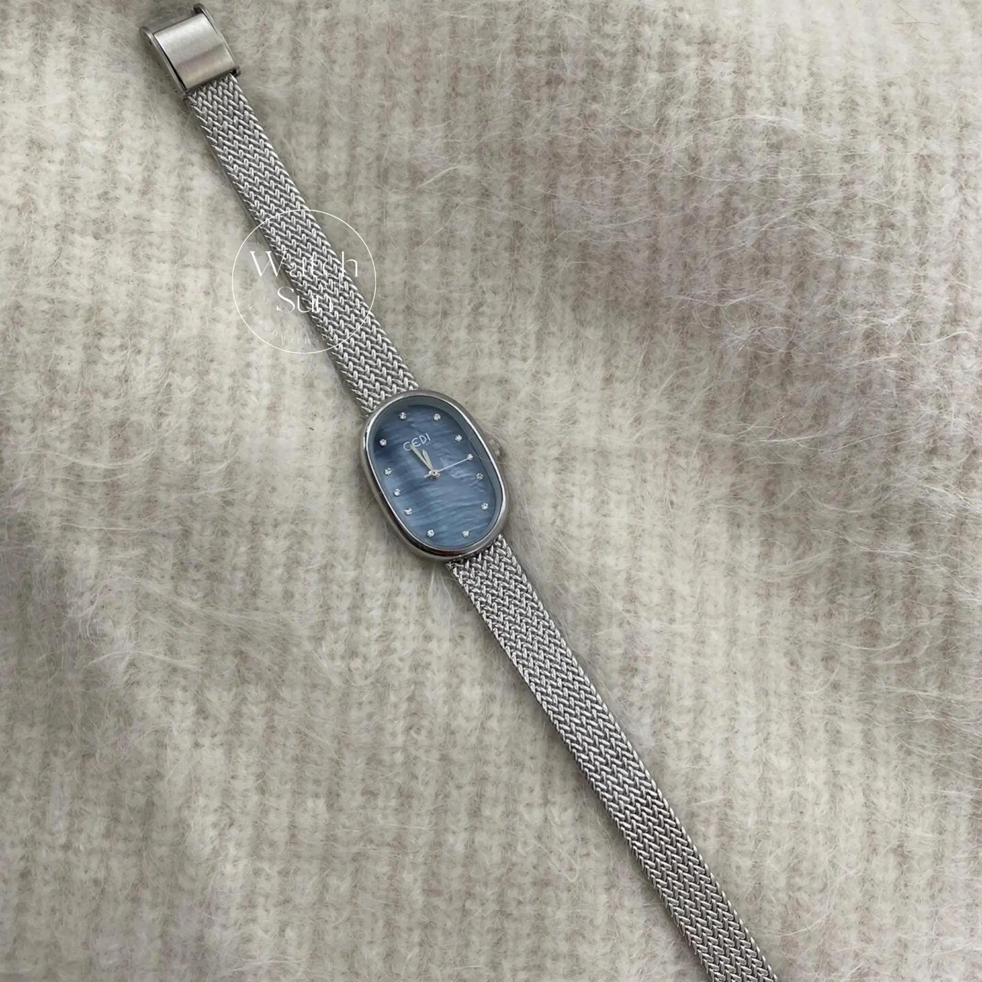 Classic Gold/Silver Oval Disc Bracelet Ladies Watch