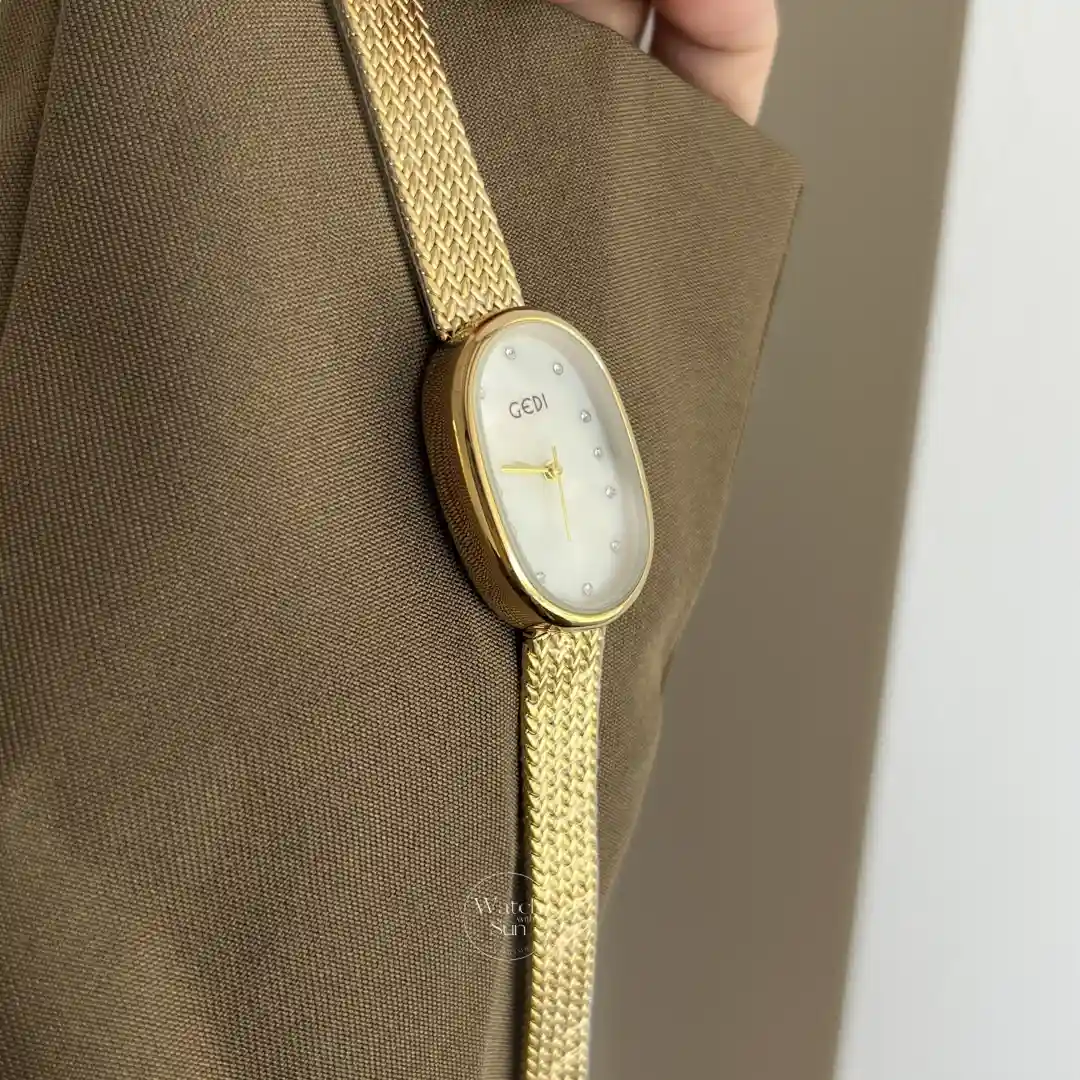 Classic Gold/Silver Oval Disc Bracelet Ladies Watch