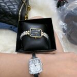 Classic Black Shining Square Face Genuine Leather Watch