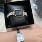 Classic Black Shining Square Face Genuine Leather Watch