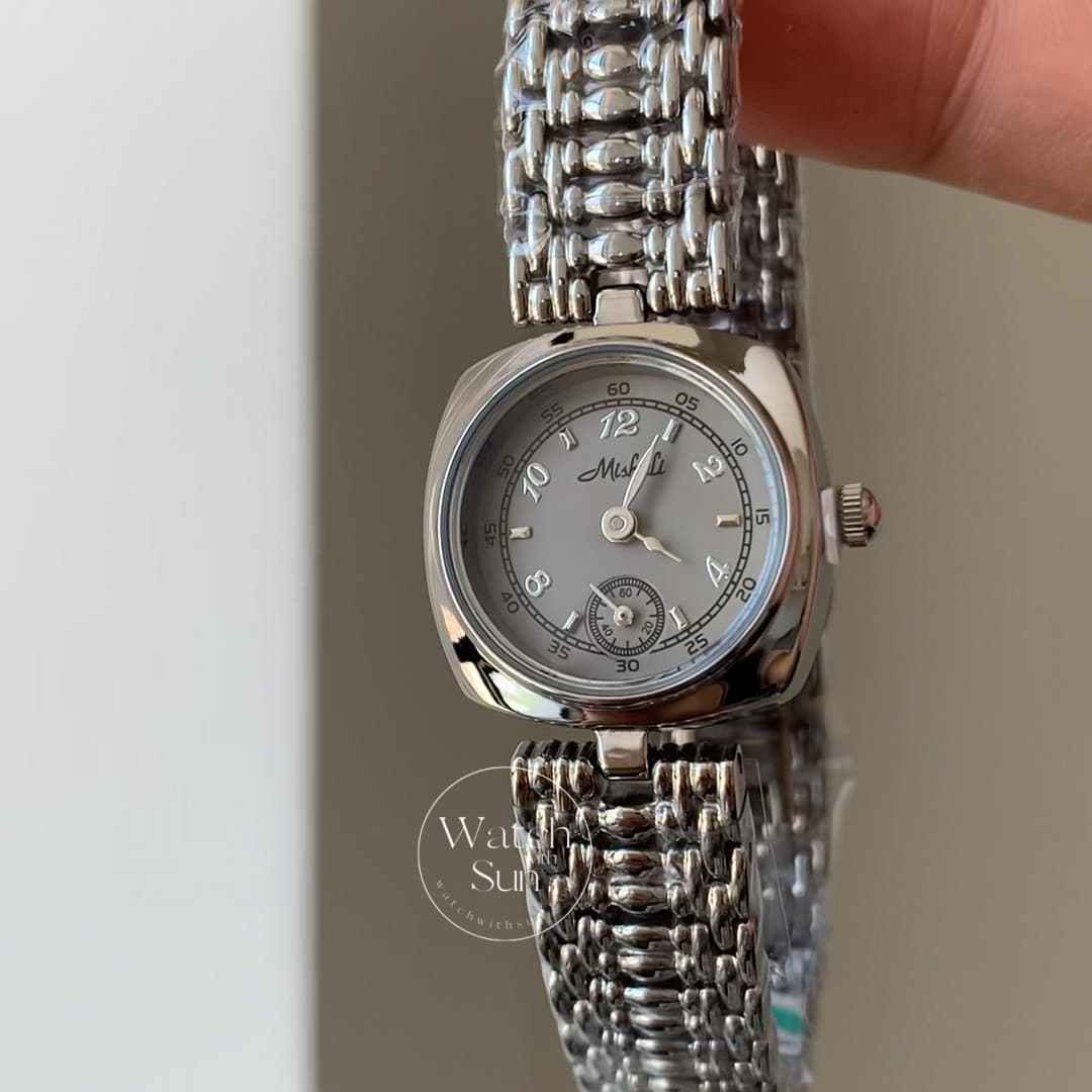 Vintage Style Square Face Gold/Silver Bracelet Watch for Women