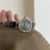Vintage Style Green Round Face Leather Watch