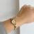 Chic Style Gold Round Stainless Steel Chain Watch for Women