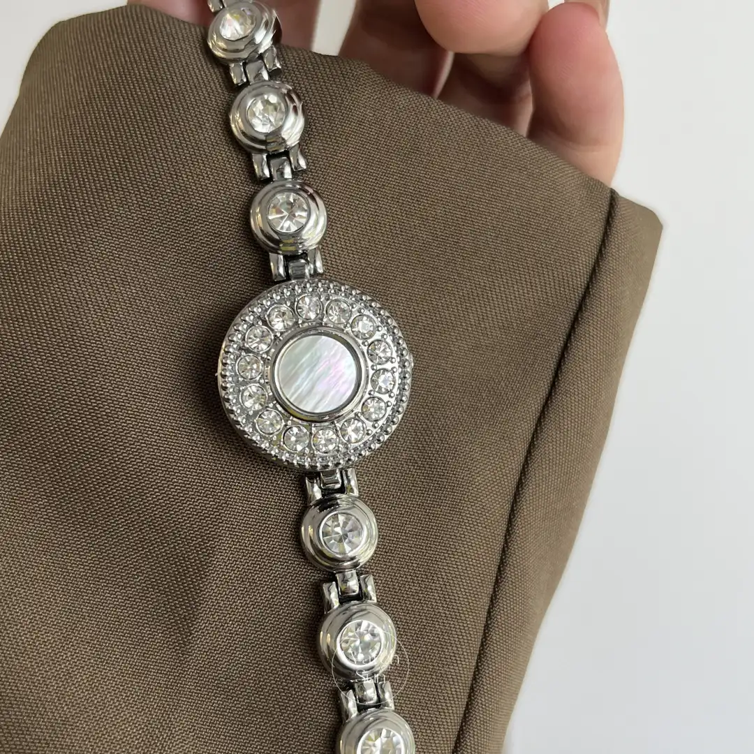 Medieval Style Gold/Silver Round Flip Bracelet Watch