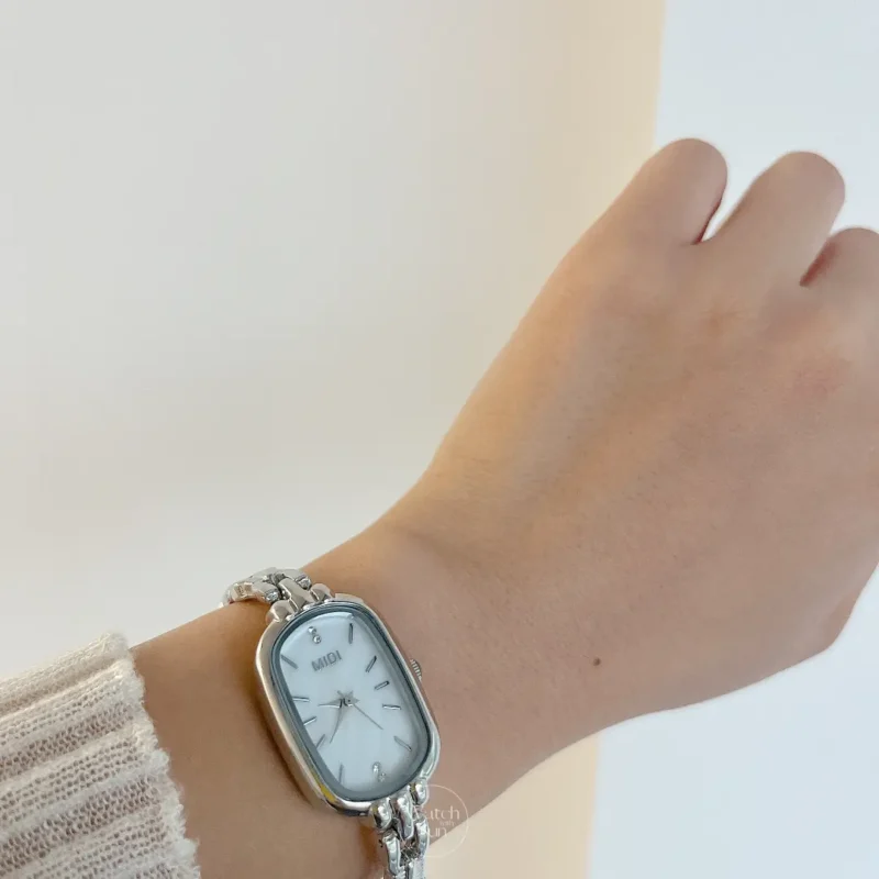 Dainty Gold/Silver Oval Mother of Pearl Bracelet Watch