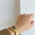 Chic Style Gold Emerald Green Oval Bracelet Ladies Watch
