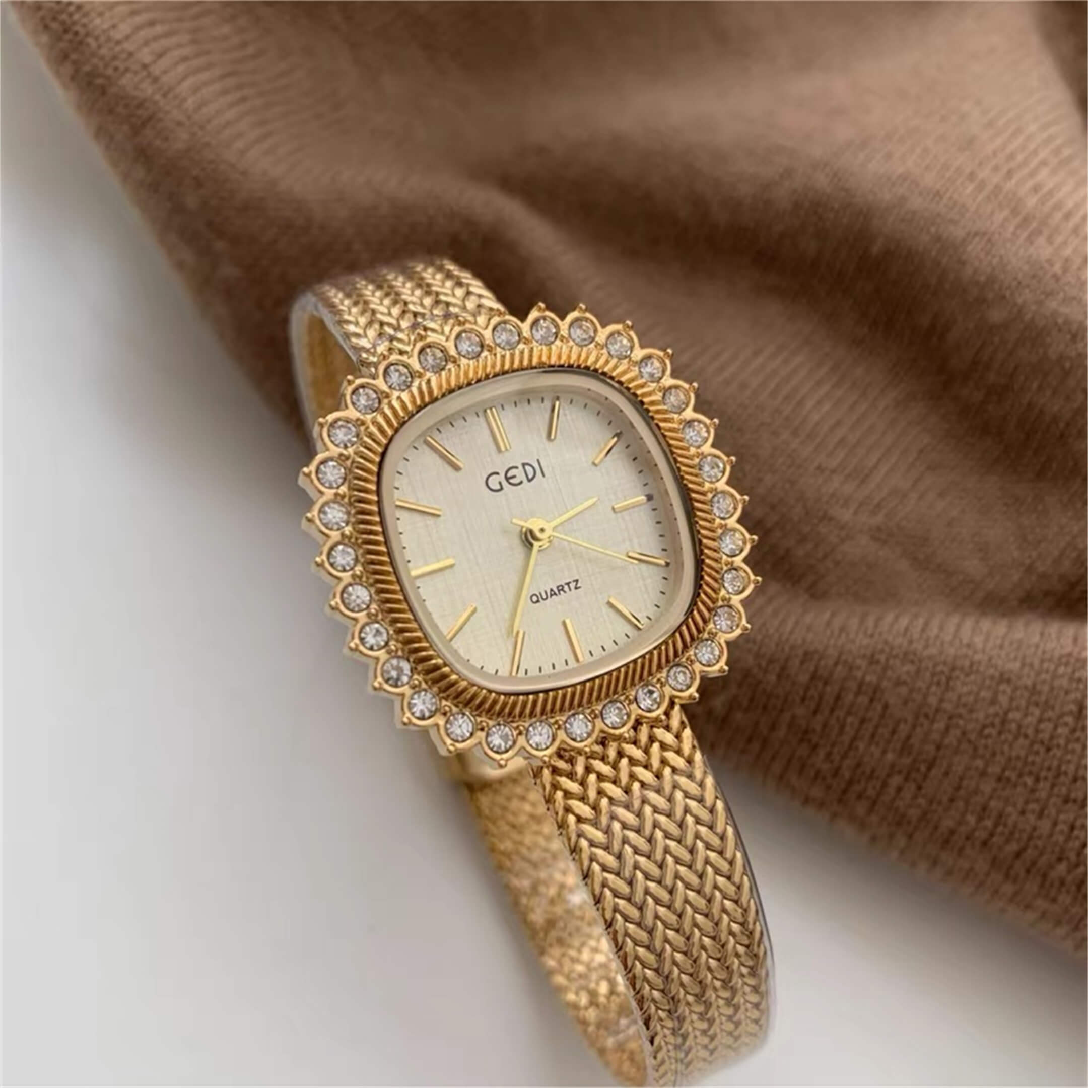 Chic Gold/Silver Square Fringe Stainless Steel Watch
