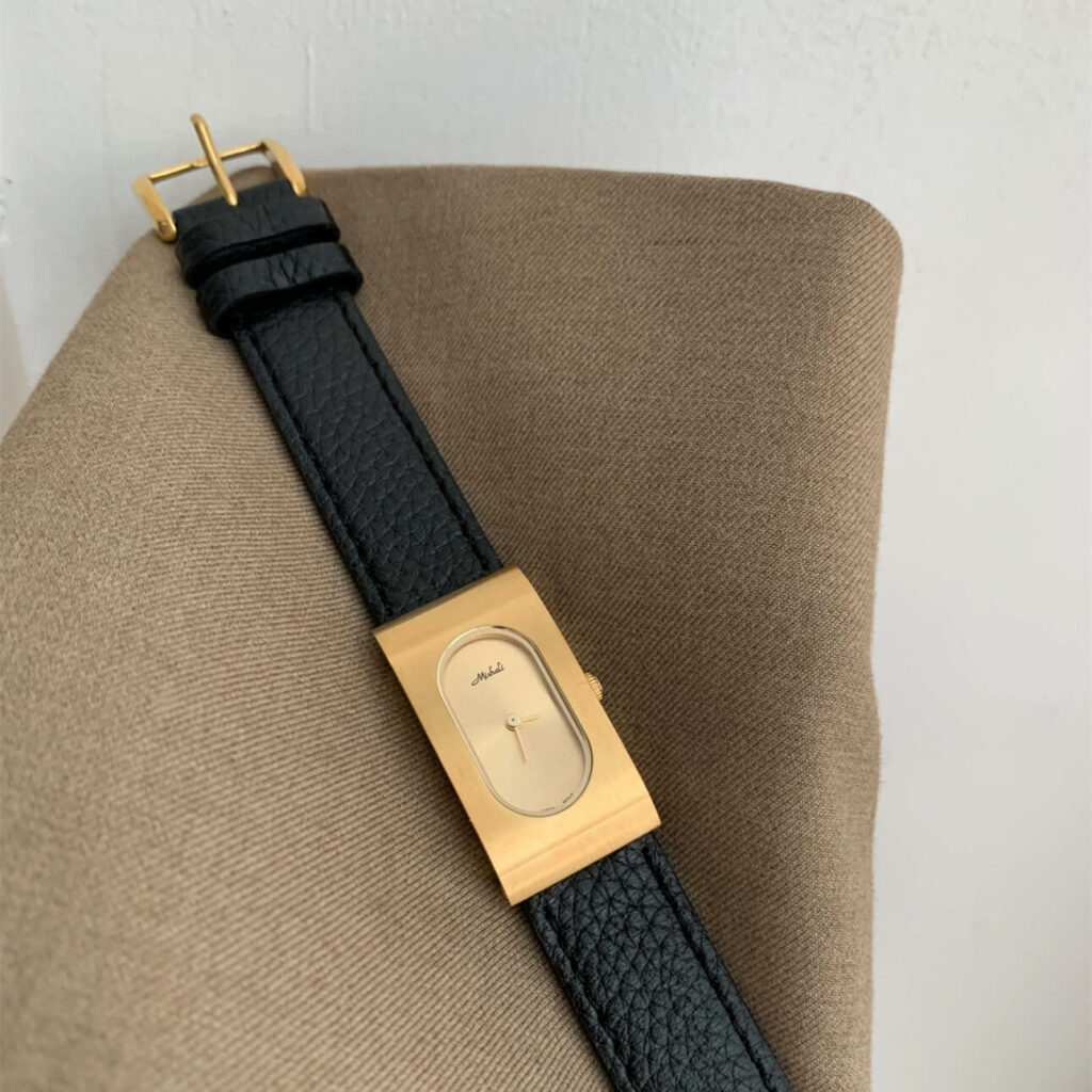 Wide Rectangular Watch Chic Style Black/Grey Rectangle Wide-Band Leather Watch - WatchwithSun ...