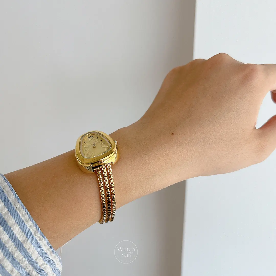 Classic Gold/Silver Snake Head Chain Watch for Women
