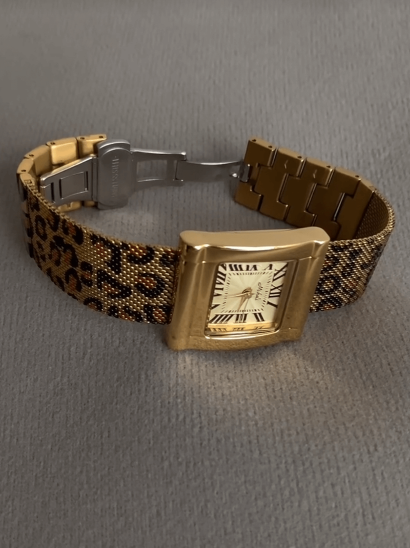 Wild Leopard Print Square Watch