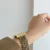 Dainty Gold Wild Leopard Print Square Women's Watch