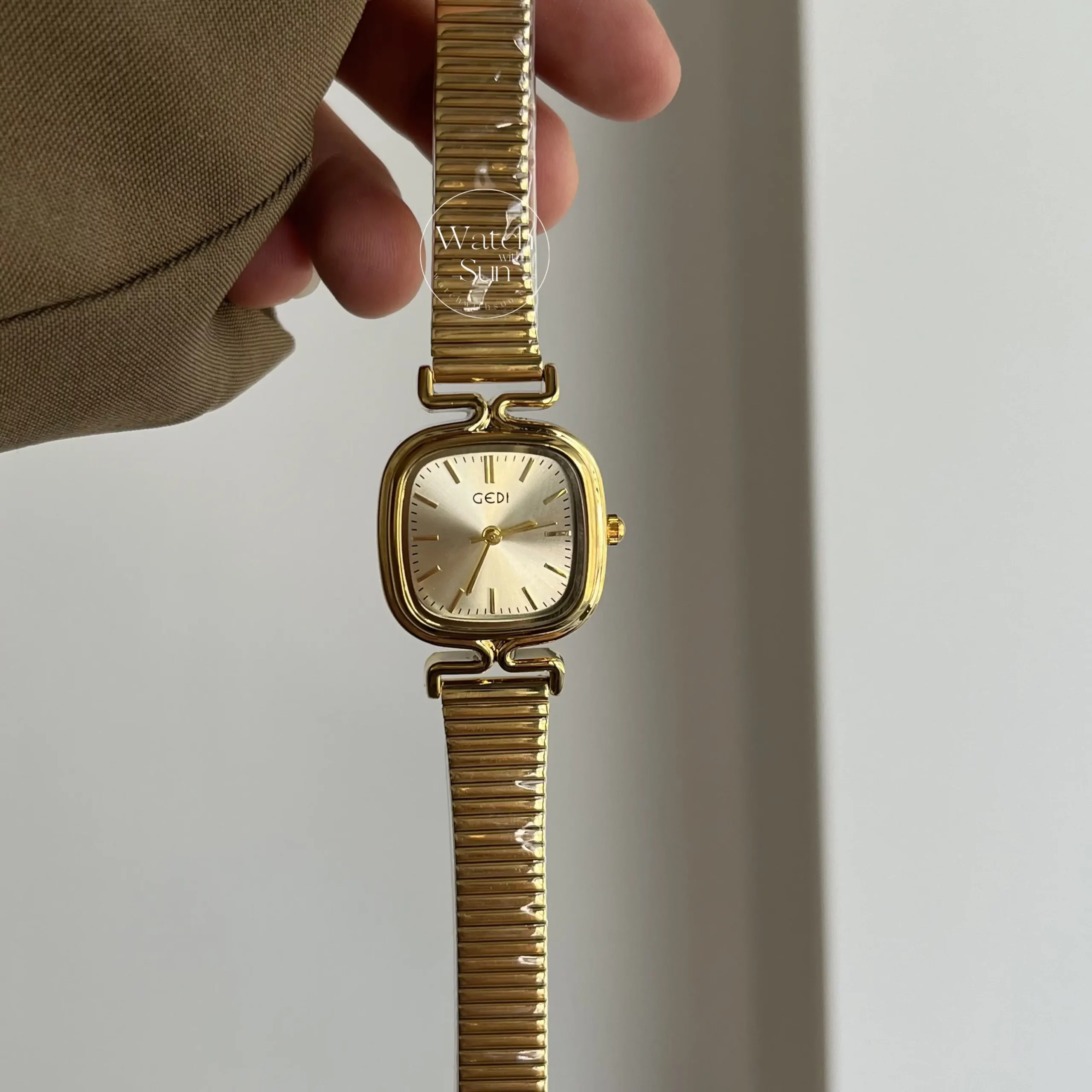 Square Face Dainty Golden Bracelet Watch