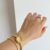 Square Face Gold Bracelet Zirconia Watch