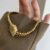 Square Face Gold Bracelet Zirconia Watch