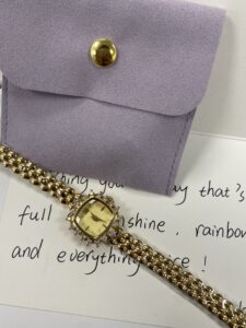 Vintage-Inspired Square Face Gold Bracelet Zirconia Watch